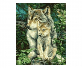 Mother Wolf - painting by numbers