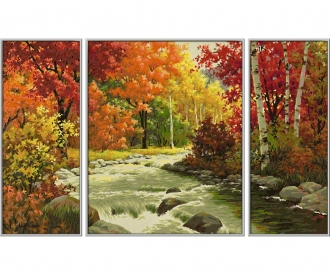 Ruisseau en automne - peinture par numéros