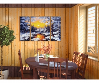 Paysage enneigé - peinture par numéros