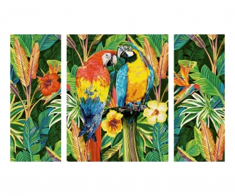Papageien im Regenwald Malen nach Zahlen