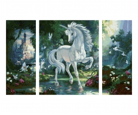 A unicorn in the magic forest - painting by numbers