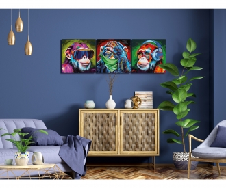 The three monkeys - painting by numbers