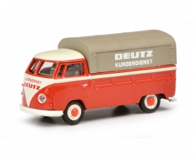 VW T1b pick-up with tarpaulin "Deutz Service", red, 1:87