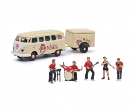 VW T1 bus with trailer "The Red Monkeys" 1:87
