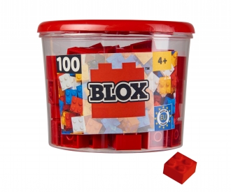 Blox - 100 4er Bausteine rot - kompatibel mit bekannten Spielsteinen