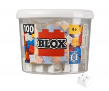 Blox - 100 4er Bausteine weiß - kompatibel mit bekannten Spielsteinen