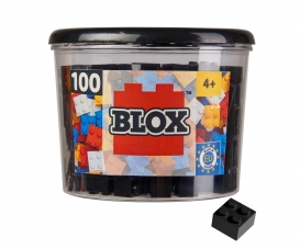 Blox - 100 4er Bausteine schwarz - kompatibel mit bekannten Spielsteinen