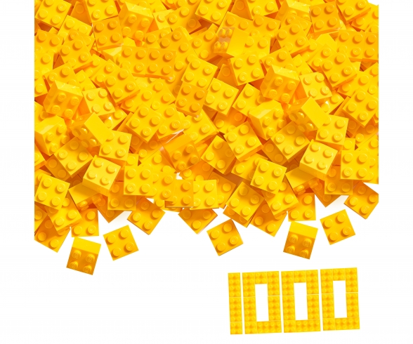 Blox - 1000 4er Bausteine gelb - kompatibel mit bekannten Spielsteinen