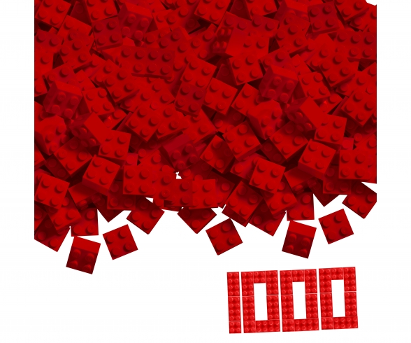 Blox - 1000 4er Bausteine rot - kompatibel mit bekannten Spielsteinen
