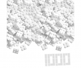 Blox - 1000 4er Bausteine weiß - kompatibel mit bekannten Spielsteinen