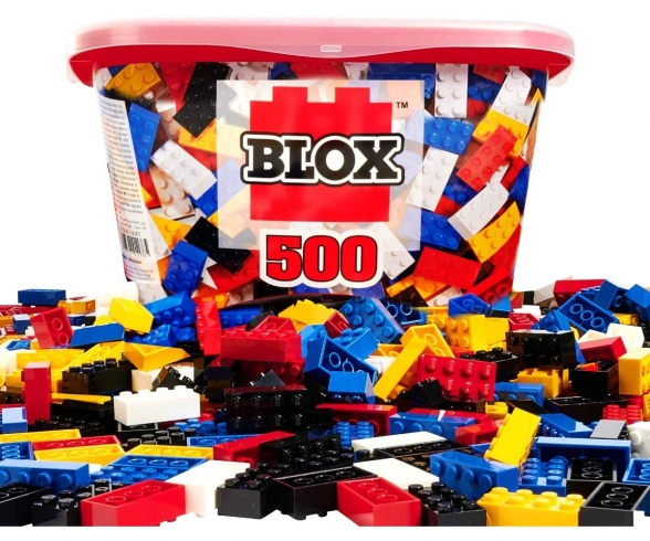 Blox - 500 Bausteine bunt - incl. Box - kompatibel mit bekannten Spielsteinen