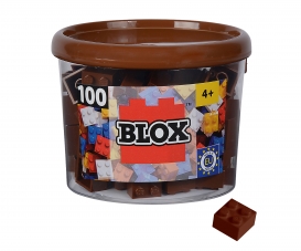 Blox - 100 4er Bausteine braun - kompatibel mit bekannten Spielsteinen