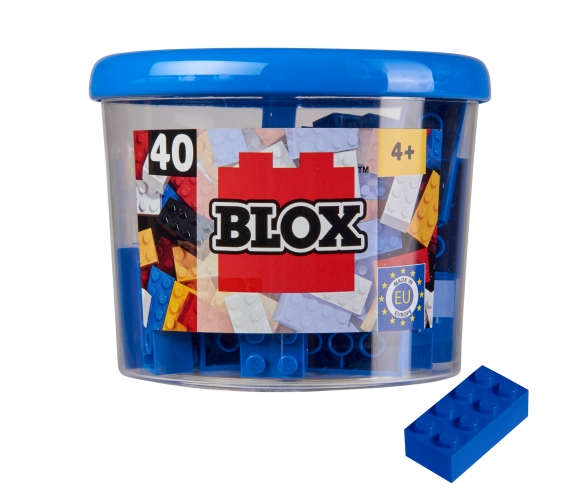 Blox - 40 8er Bausteine blau - kompatibel mit bekannten Spielsteinen