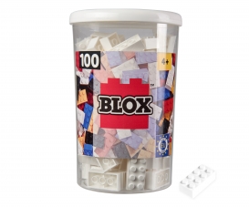 Blox - 100 8er Bausteine weiß - kompatibel mit bekannten Spielsteinen