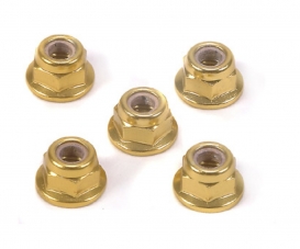 4mm Alum. Flanged Lock Nut Gold Anod.(5)
